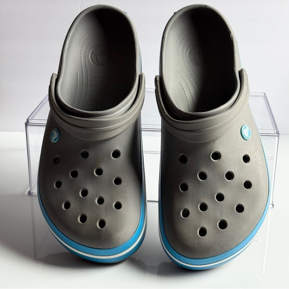 Crocs Gray and Blue Crocs